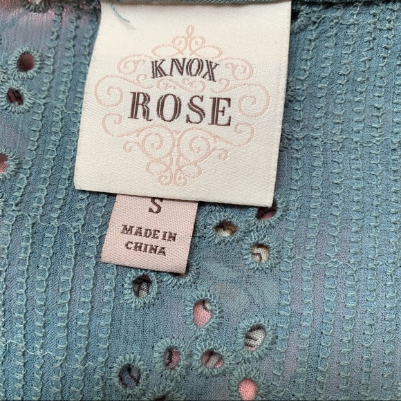 Knox Rose Boho Embroidered Tassel Tie Blouse Small - Picture 9 of 10